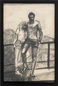 Agnes Preston-Brame Portrait of a Couple Charcoal