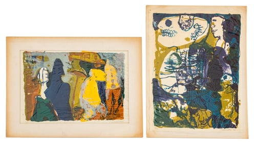 Elfi Schuselka Abstractions Lithographs, 1965, 2