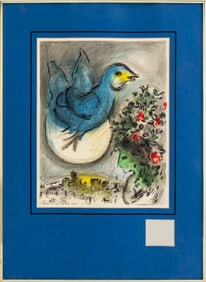 Marc Chagall "Blue Bird" Lithograph Poster, 1968