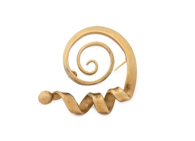 Steve Vaubel Modernist Vermeil Brooch