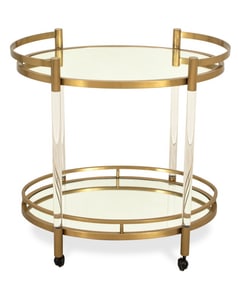Mitchell Gold + Bob Williams Brass 2-Tier Bar Cart