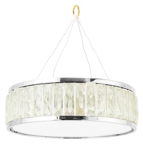 Mid-Century Chrome and Glass Ceiling Fixture Light