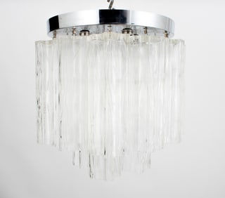 Italian Mid-Century Tronchi Glass Chandelier
