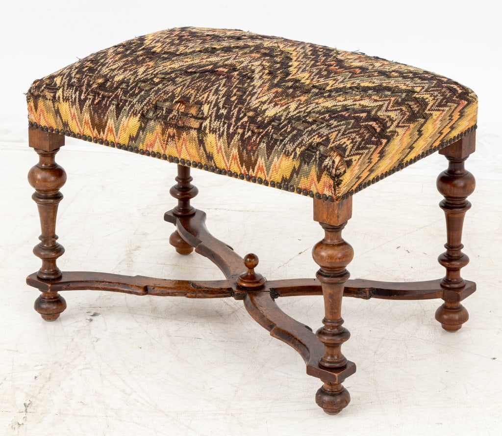 William and Mary Style Walnut Stool (1 of 6)