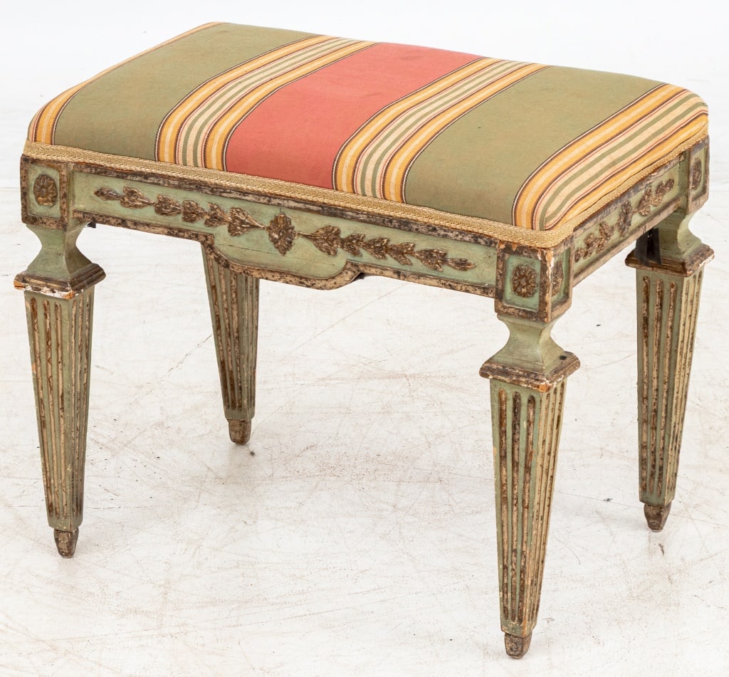 Louis XVI Style Painted Wood Stool (1 of 6)