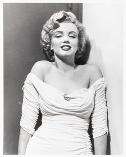 Philippe Halsman "Marilyn Monroe" Silver Print: Philippe Halsman (American, 1906-1979), "Marilyn Monroe", Gelatin Silver Print, 1952, printed later, apparently unsigned, inscribed "1952 Philippe Halsman" to verso, unframed. Image: 9.5" H x 7.5" W;