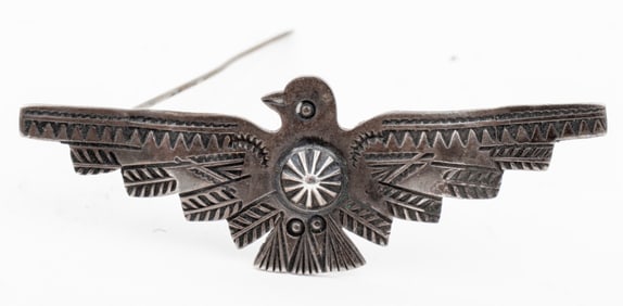 Navajo Dine Silver Bird Brooch