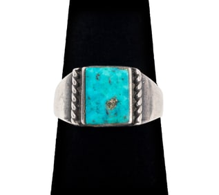 Navajo Dine Silver Turquoise Ring