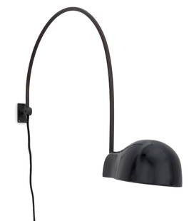 Mercer Kitchen Arched Wall Sconce: Mercer Kitchen Arched Wall Sconce, in black and brown enameled steel, inspired by Jean Prouve (French, 1901-1984). 14" H x 24" L x 4" W. Provenance: The Mercer Kitchen, Mercer Hotel, New York. Note: T