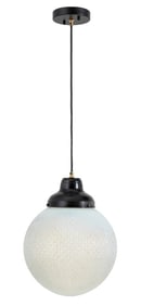 Art Deco Style Opaline Glass Globe Pendant Lamp