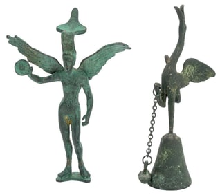 Archaistic Verdigris Patinated Bronze Articles, 2