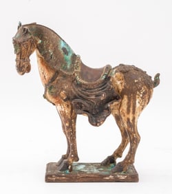 Chinese Sancai Glazed Ceramic Horse Sculpture
