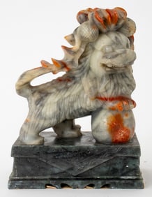 Chinese Carved Marble Foo Lion Sculpture