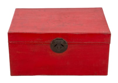 Chinese Red Leather Chest