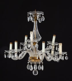 Georgian Style Crystal 9-Branch Chandelier