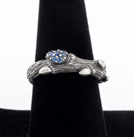 Stephen Dweck Silver Sapphire & Diamond Ring