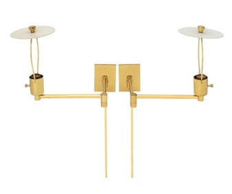 Hansen for Metalarte Brass Swing-Arm Sconces, Pair