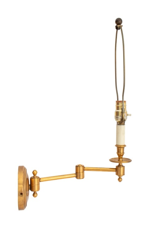 Mid-Century Modern Brass Swing-Arm Wall Sconce (1 of 10)