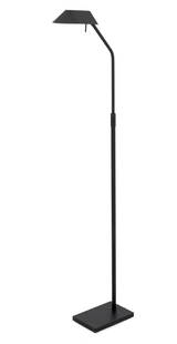 George Kovacs Adjustable Metal Floor Lamp: George Kovacs Adjustable Black Patinated Metal Floor Lamp, with adjustable shade, "Kovacs / Made in the U.S.A." label to underside. 54.5" H x 14" W x 6" D. Provenance: From a West 12th Street Estate.