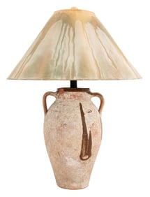 Greek Revival Terracotta Jar Mounted as a Lamp