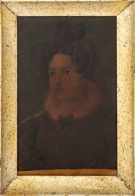 Continental School Portrait of Woman Oil, 19th C. (1 of 6)