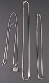 Italian Milor, Etc. Silver Round Snake Chains, 3