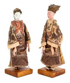 Chinese Opera Dolls, Pair