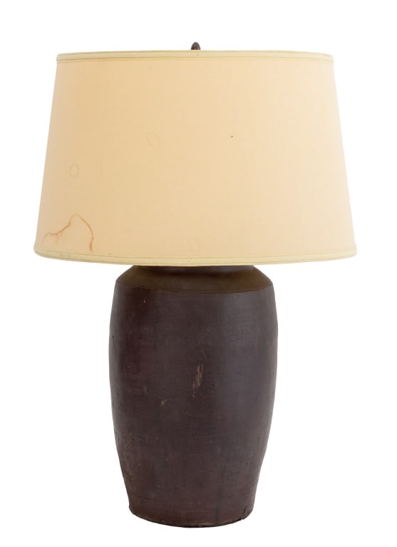 Contemporary Brown Glazed Art Pottery Vase as Lamp (1 of 6)