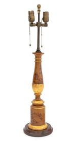 Italian Parcel Gilt Columnar Table Lamp