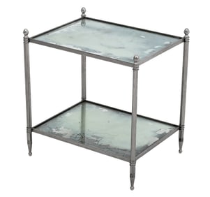 Maison Jansen Style Chrome 2-Tier Side Table