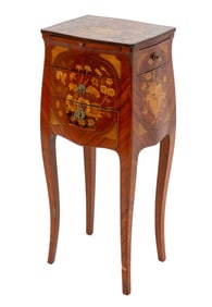 Louis XV Style Marquetry Kingwood Bedside Chest