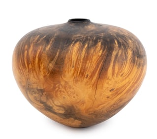 Kim Blatt Buckeye Burl Turned Wood Vase