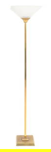 Frederick Cooper Brass Floor Lamp: Frederick Cooper Brass Floor Lamp, with frosted glass square shade. 66" H x 14.5" W x 14.5" D. Provenance: From a 57th Street Estate. Keywords: Lighting, Standing lamp, Torchiere, Torchere, Vintage, M