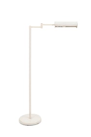 Modern White Patinated Metal Swing-Arm Floor Lamp