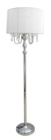 Hollywood Regency Crystal and Chrome Floor Lamp
