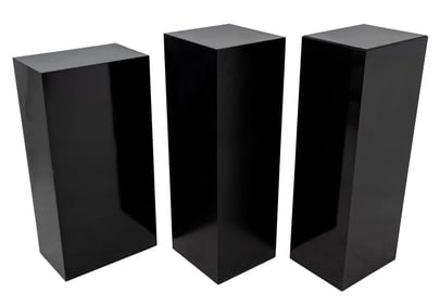 Black Lacquered Pedestal Stands, 3