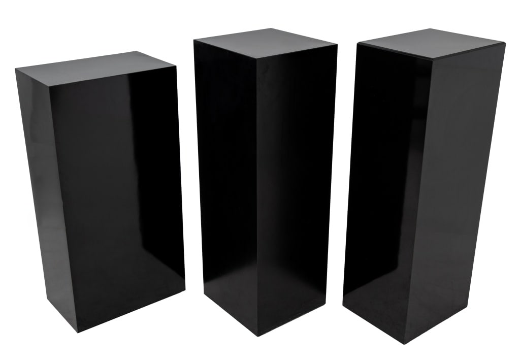 Black Lacquered Pedestal Stands, 3 (1 of 4)