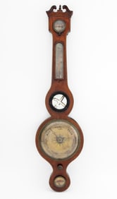 Victorian A. Maspoli Mahogany Wheel Barometer