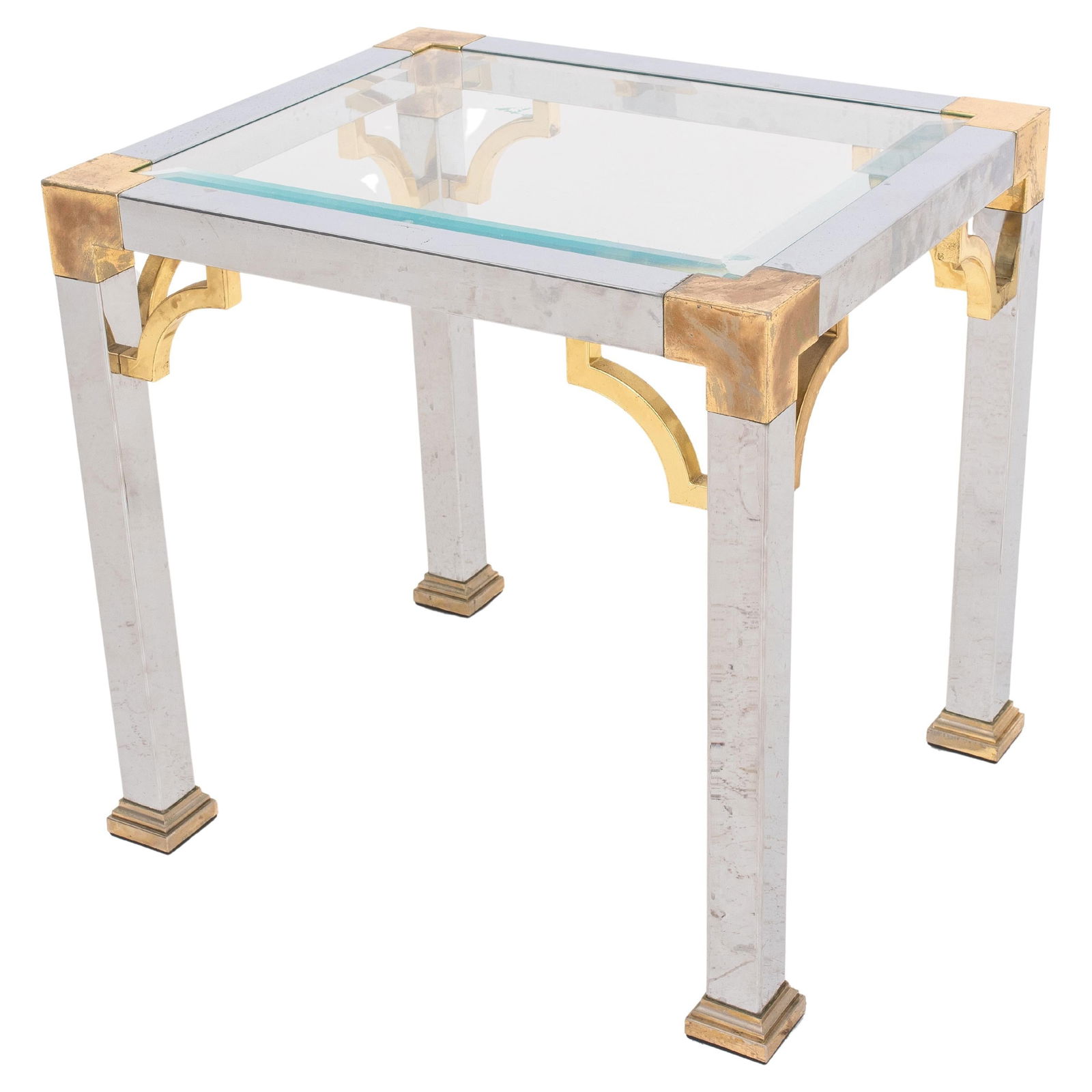 Maison Jansen Style Brass & Chrome Side Table (1 of 6)