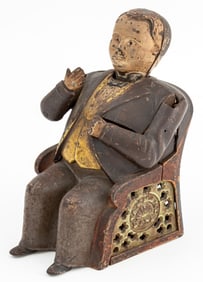 Tammany Hall Cold Painted Cast Iron Money Box