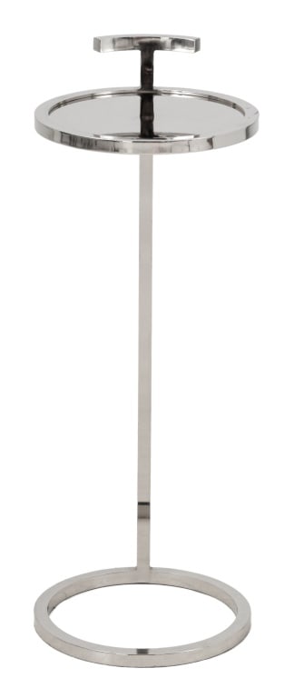 Modern Mirrored Chrome Circular Side Table (1 of 6)