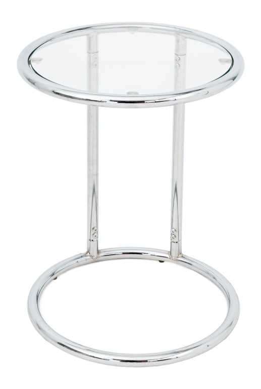 Eileen Gray Style Chrome and Glass Side Table (1 of 6)