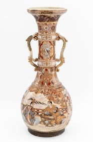 Japanese Satsuma Porcelain Double-Handled Urn