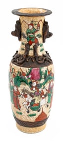 Chinese Famille Verte Crackle Glazed Vase