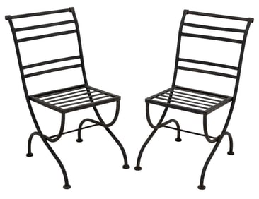 Wrought Iron Chairs, Pair