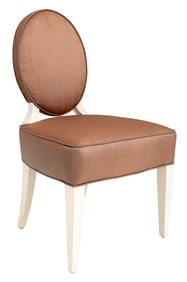 Hollywood Regency Style Cream Lacquer Side Chair