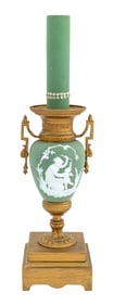 Wedgwood Style Green Jasperware Table Lamp