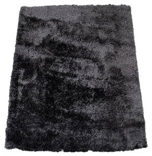 Ligne Roset Soft et Doux Rug, 6' 1" x 9': Ligne Roset Soft & Doux Black and Gray Rug, New Zealand wool blend. 6' 1" L x 9' W. Provenance: From an 11th Avenue Duplex. Keywords: Designer, Carpet, Textiles, Shag rug, Floor covering, Interior