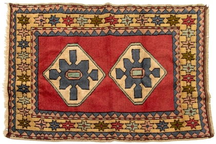 Turkish Kazak Star Rug, 4' 10" x 3' 3"