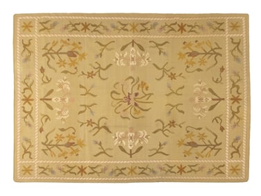 Savonnerie Style Flatweave Wool Carpet, 12' x 9'